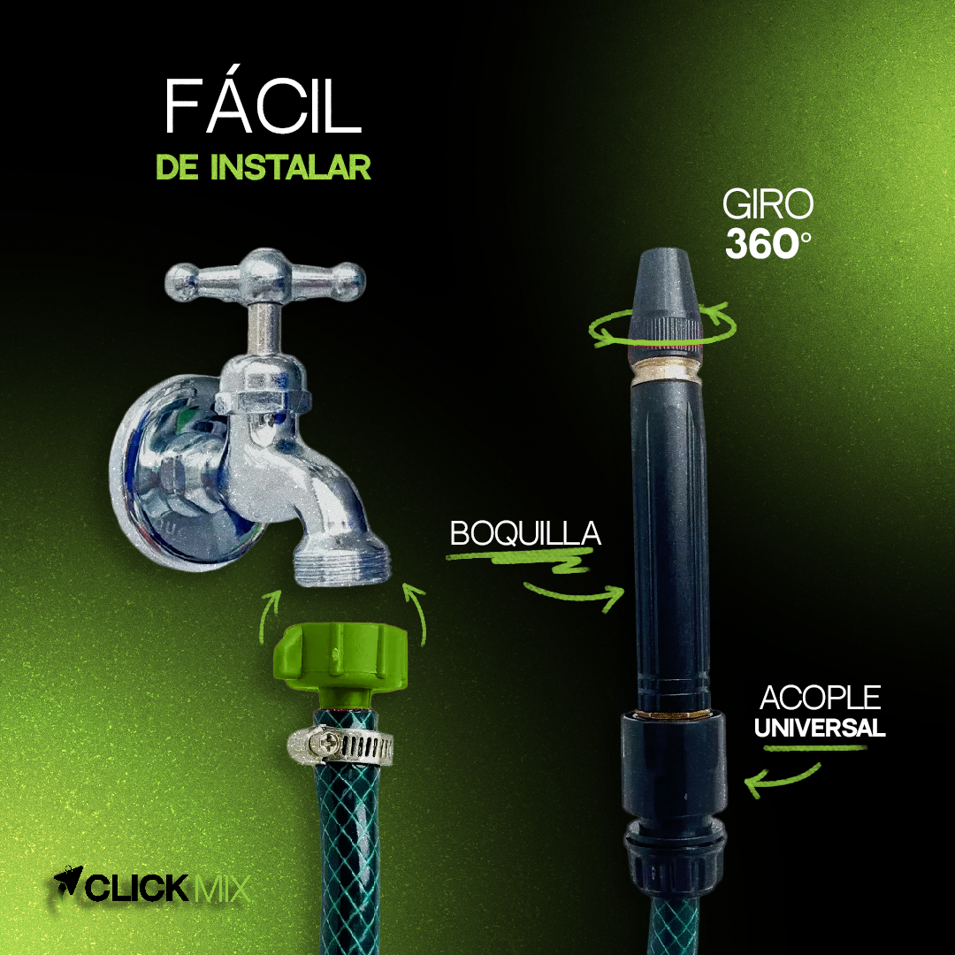 Boquilla de presión: Limpia y riega como profesional